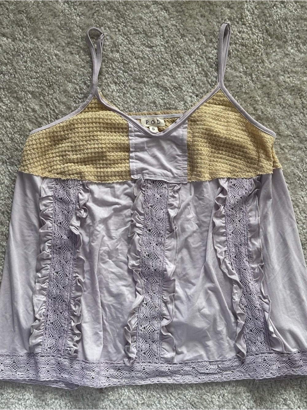 POL - Lace Trim Tank Top